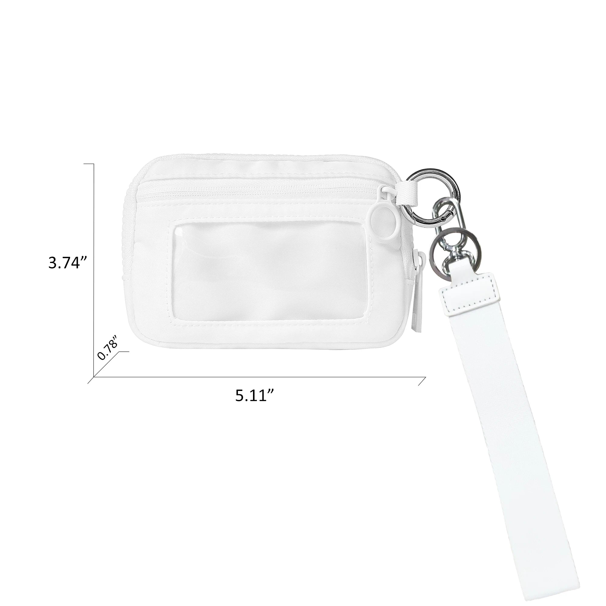 Women's Keychain Wallet The Iris Wallet Zip Waterproof Nylon Card Wallet Pouch Wristlet Zip Card Case with Clear ID Window