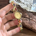 New Arrival TikTok Diamond Embedded Oval Shape Miniature Retro Rainbow Luxury Watch Elegant Compact Design Direct Sale