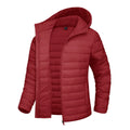 MAGCOMSEN Women's Lightweight Hooded Puffer Jacket Full Zip Quilted Coat Warm Winter Outerwear Casual