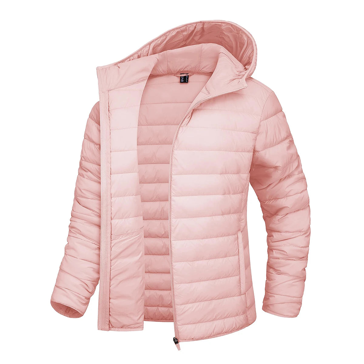 MAGCOMSEN Women's Lightweight Hooded Puffer Jacket Full Zip Quilted Coat Warm Winter Outerwear Casual